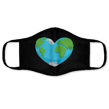 Discover Earth heart nature planet design Face Masks