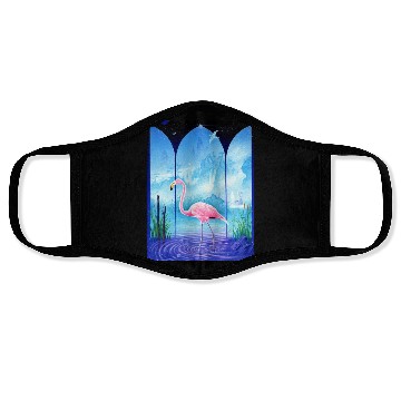 Discover Cosmic Flamingo Face Masks