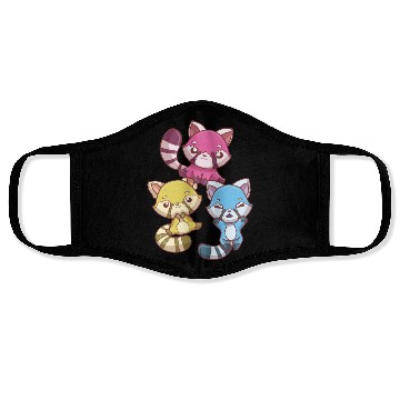 Discover Pansexual Kawaii Red Panda, Pastel Goth Anime Art Face Masks