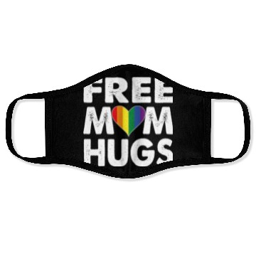 Discover Free Mom Hugs Pride LGBTQ Rainbow Heart Face Masks