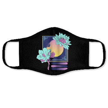 Discover Neon Floral Sunset Face Masks