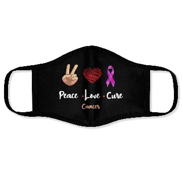 Discover Peace Love Cure Cancer Face Masks