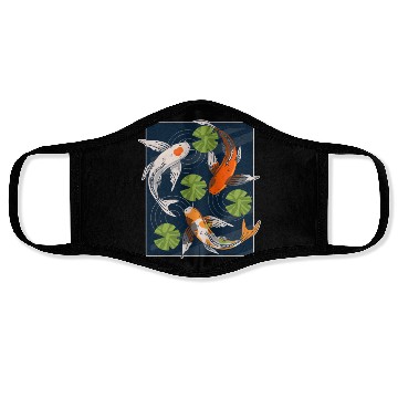 Discover Koi Fish Lover Asian Japanese Carp Water Pond Anim Face Masks