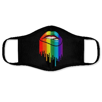 Discover LGBTQ RAINBOW Lip Bite - Lip Bite Rainbow Pride Face Masks