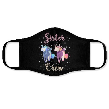 Discover Sister Crew Unicorn Snowflakes Face Masks