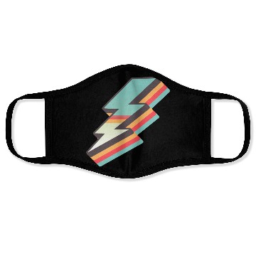 Discover retro vintage lightning bolt Face Masks
