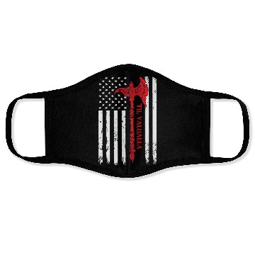 Discover Veteran Gift-American Flag Viking Axe Til Valhalla Face Masks
