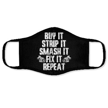 Discover Buy Strip Smash Fix Repeat Demolition Derby Car Face Masks