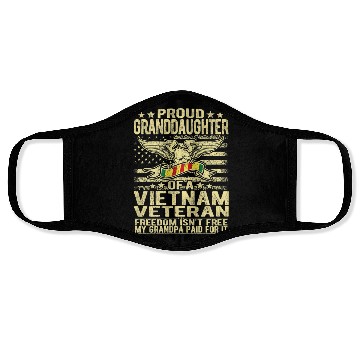 Discover Veteran Gift-Granddaughter Of Vietnam Veteran Us F Face Masks