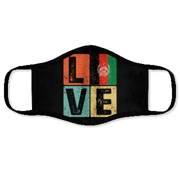 Discover I Love Afghanistan Flag for Afghan Pride Face Masks