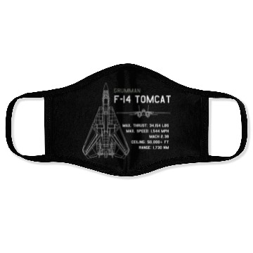 Discover F 14 Tomcat Schematics Face Masks