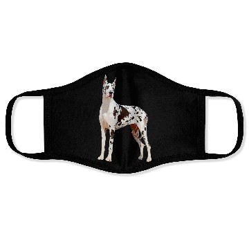 Discover harlequin white great dane Face Masks