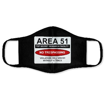 Discover area 51 no trespassing Face Masks