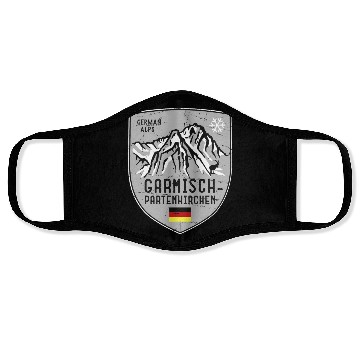 Discover Garmisch Mountain Germany Emblem Face Masks