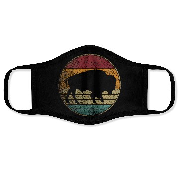Discover Distressed Buffalo Retro Bison Animal Lover Men Wo Face Masks