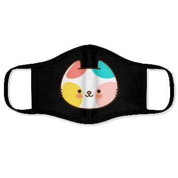 Discover Kawaii Cat Head Multicolored Face Masks