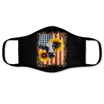 Discover Cow USA with sunflower Face Masks