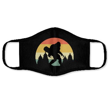 Discover Retro Silhouette Sasquatch Bigfoot Skateboard Face Masks