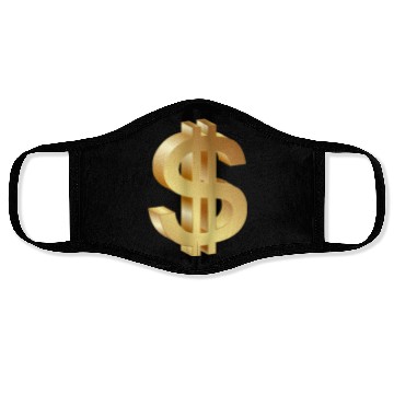 Discover gold dollar sign logo 3d Face Masks
