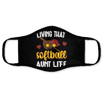 Discover Softball Aunt Softball Lover Auntie Mothers Day Face Masks