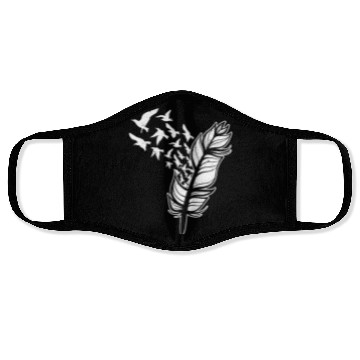 Discover White Doves Feather Peace Freedom Media Writer Face Masks