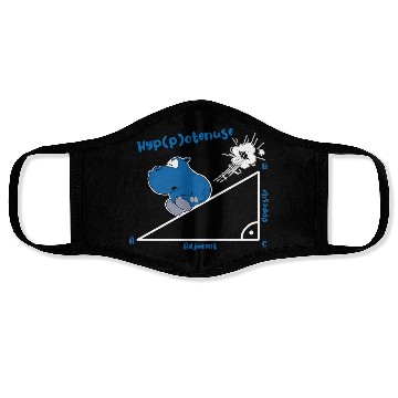 Discover Hyppotenuse highschool funny math hippo Face Masks