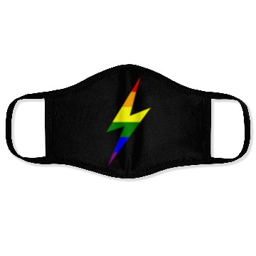 Discover Rainbow Lightning Bolt Face Masks