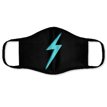 Discover Lightning Bolt Blue Face Masks