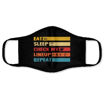 Discover Fantasy Football Eat Sleep Check My Lineup Face Masks