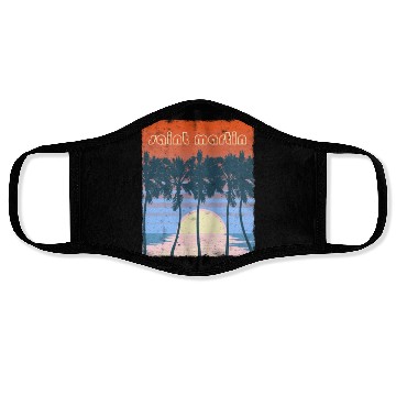 Discover Retro Saint Martin Beach Vacation Souvenir Face Masks