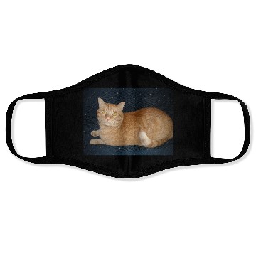 Discover Relaxed Orange Tabby Cat Illustration Face Masks