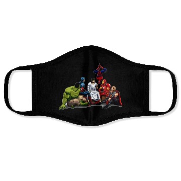 Discover jesus and his heroes friends Face Masks