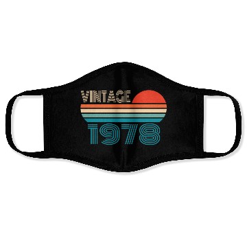 Discover 1978 Vintage born in Retro age Birthday gift idea Face Masks