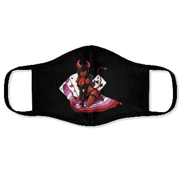 Discover Lesbian Cool Devil Women Colors Of Lesbian Flag Face Masks