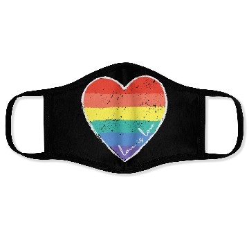 Discover Love Is Love Rainbow Heart Face Masks