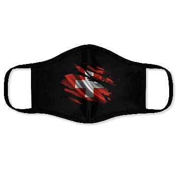 Discover Switzerland Ripped Flag Face Masks