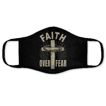 Discover Jesus Christ Cross Faith Over Fear Christian Gift Face Masks