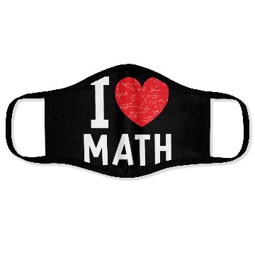 Discover I Love Math Heart Math Face Masks