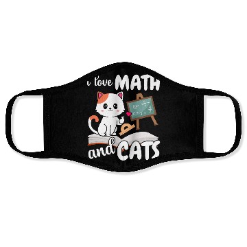 Discover I Love Math And Cats Mathematics Face Masks