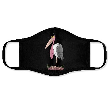 Discover Funny marabou stork cartoon Face Masks