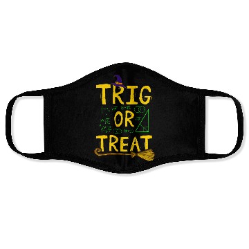 Discover Halloween Math Teacher Trig Or Treat Student Face Masks