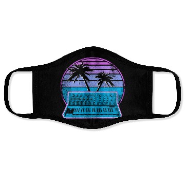 Discover Analog Synthesizer Synthwave Vintage Retrowave Face Masks