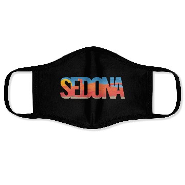 Discover Sedona Arizonna Scenic Typography Face Masks