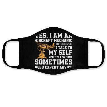 Discover Aircraft Mechanic Expert Gift Face Masks
