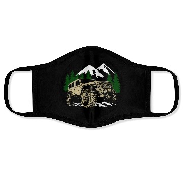 Discover Mountain Jeep Face Masks