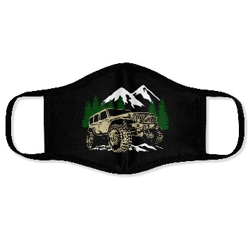 Discover Mountain Jeep 4x4 Offroad Face Masks