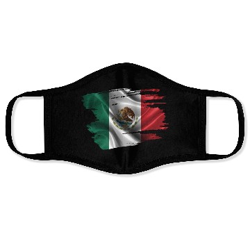 Discover Mexico Brush Flag Face Masks