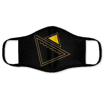 Discover Abstract Triangles Yellow Face Masks