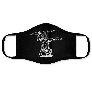 Discover Greek mythology Zeus lightning bolt silhouette Face Masks