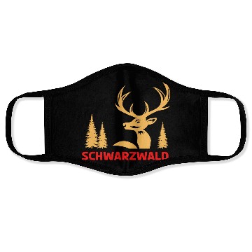 Discover Red deer in the forest design for Black Forest Face Masks